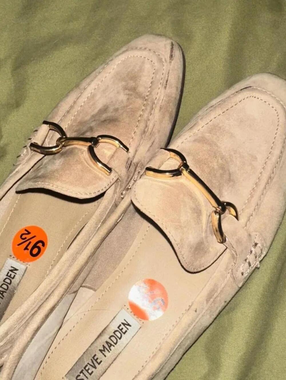 Steve Madden Beige Loafers w/ Gold Accent